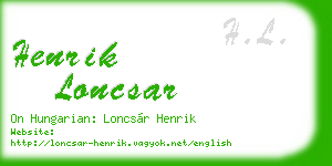 henrik loncsar business card